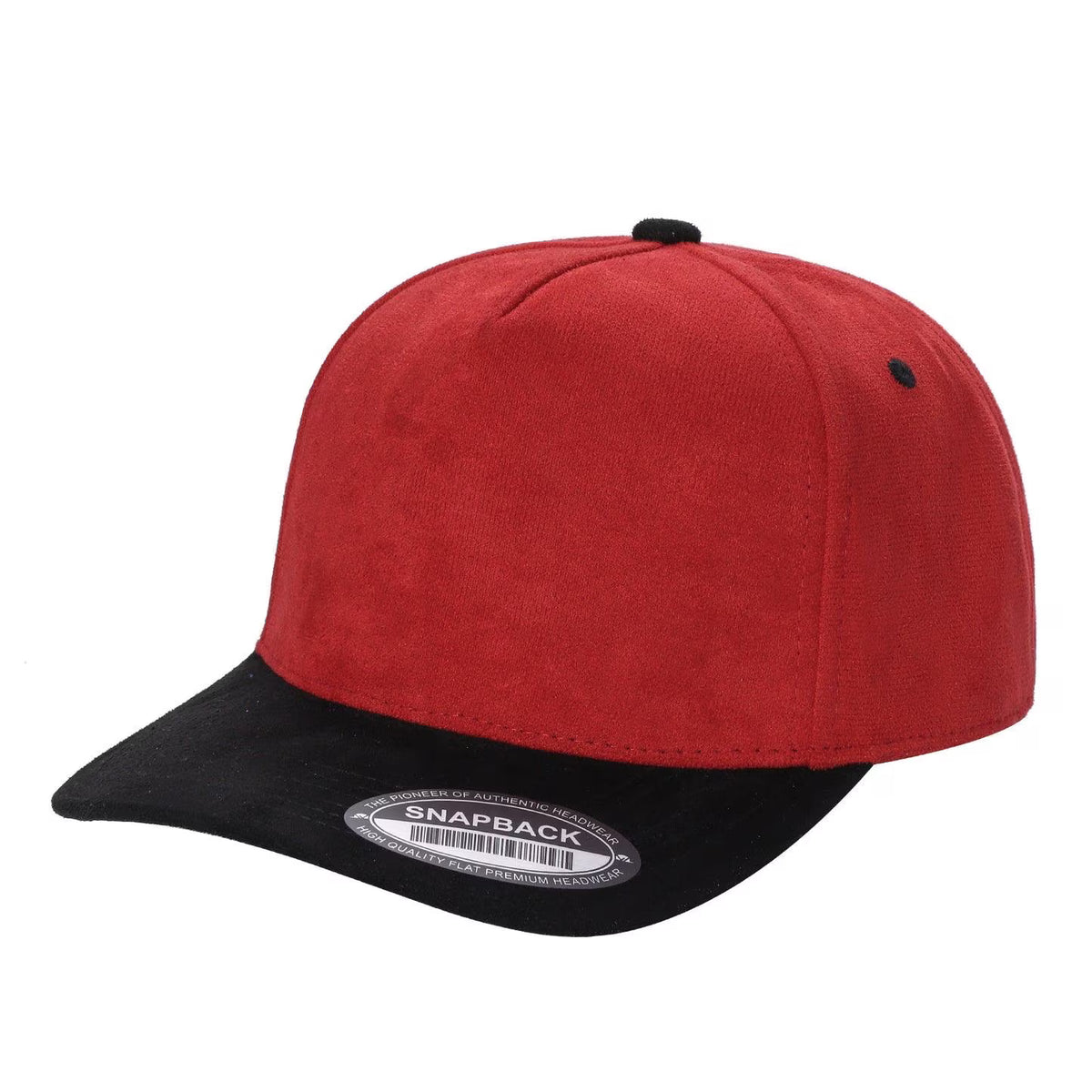 Two Tone Suede 5 Panel Snapback Hat – Unisex Blank Cap