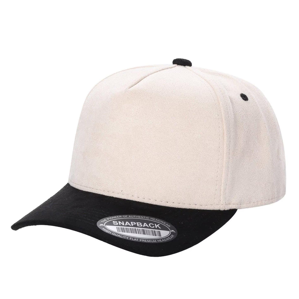 Two Tone Suede 5 Panel Snapback Hat – Unisex Blank Cap