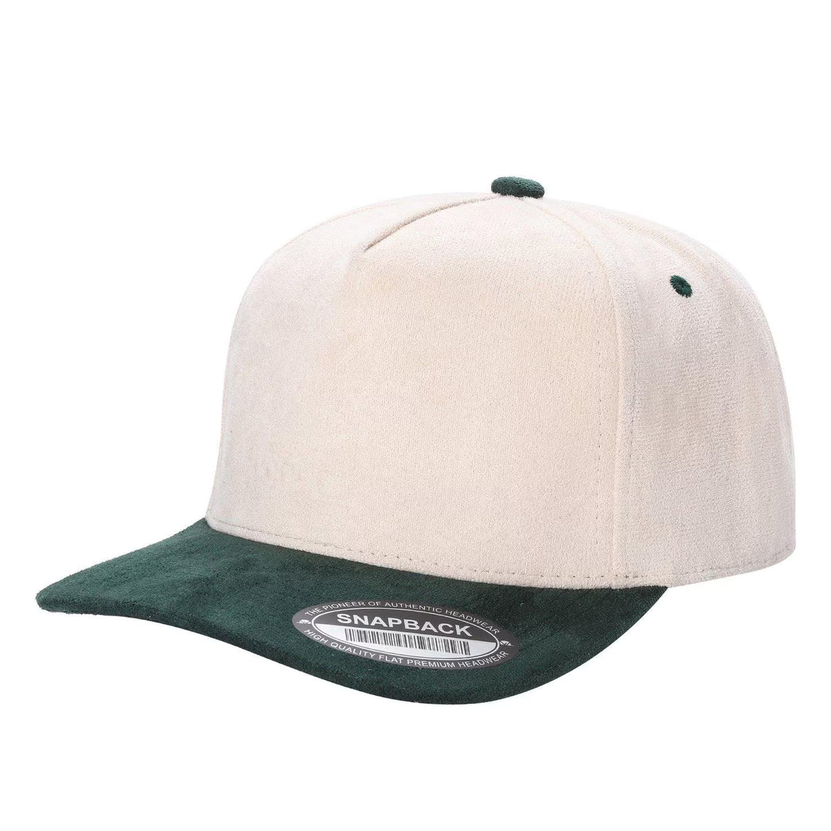 Two Tone Suede 5 Panel Snapback Hat – Unisex Blank Cap