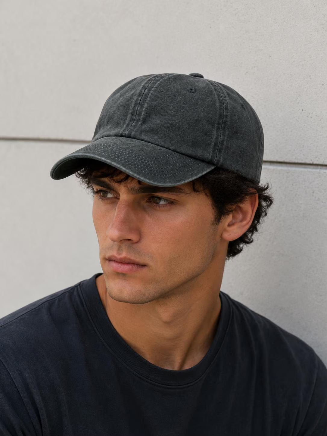Washed Cotton Dad Hat, Unstructured, Metal Buckle, Customizable Unisex Cap